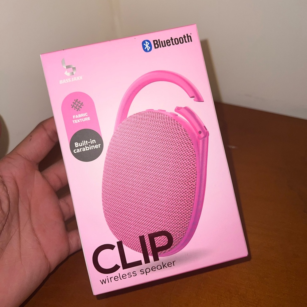 Pink Bluetooth Clip Wireless Speaker